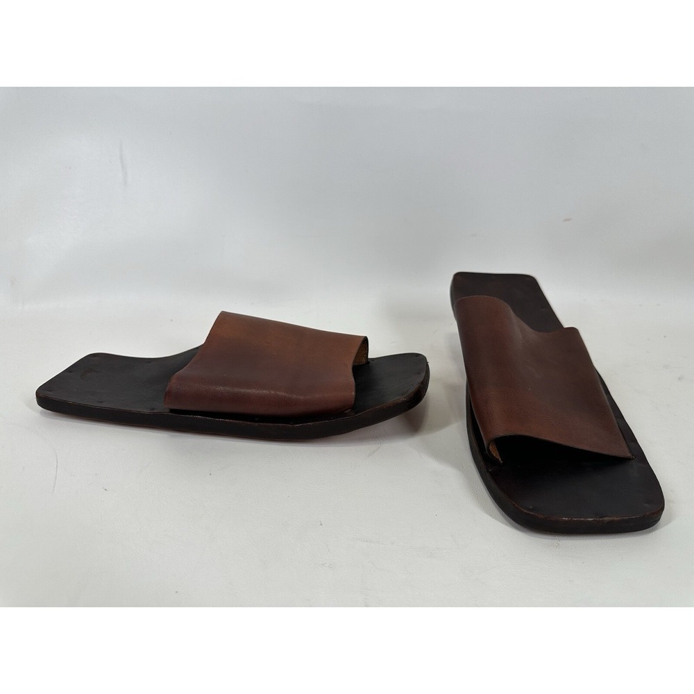 JUTTA NEUMANN Leather Sandals‎ Slides Brown Size D9